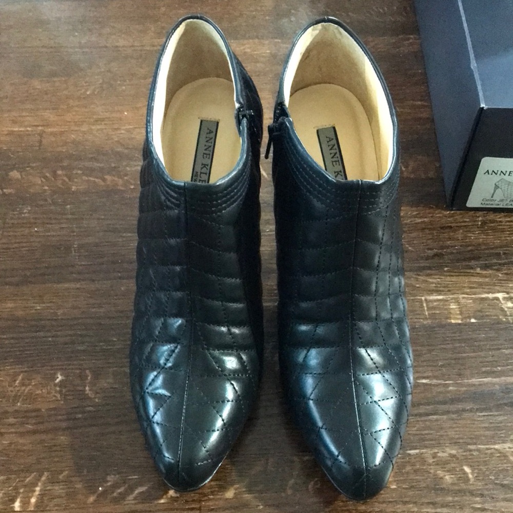 Anne Klein Baxley Quilted Leather Stiletto Ankle Booties
